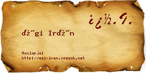 Ági Irén névjegykártya